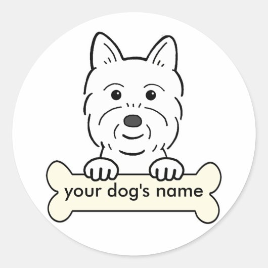 ウェスティーパーソナライズされた ラウンドシール (正面)