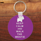 ウェスティーパープルキーリング誕生日クリスマスプレゼント キーホルダー (正面)