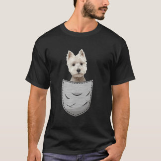 ウェスティーホワイトハイランドテリアポケット犬のオーナー Tシャツ