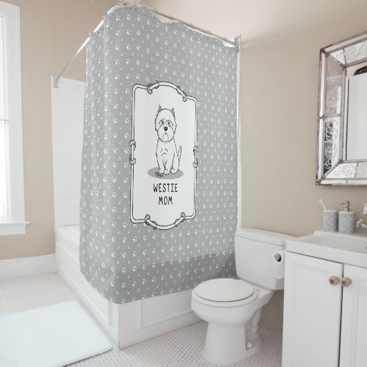 ウェスティーママ – ウェストハイランドホワイトテリアママ シャワーカーテン (インサイチュ)