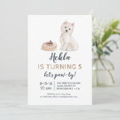 ウェスティー付きの子犬の誕生日招待 招待状 (スタンド正面)