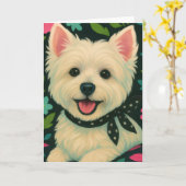 ウェスティー名門私立校風の カード (黄色い花)