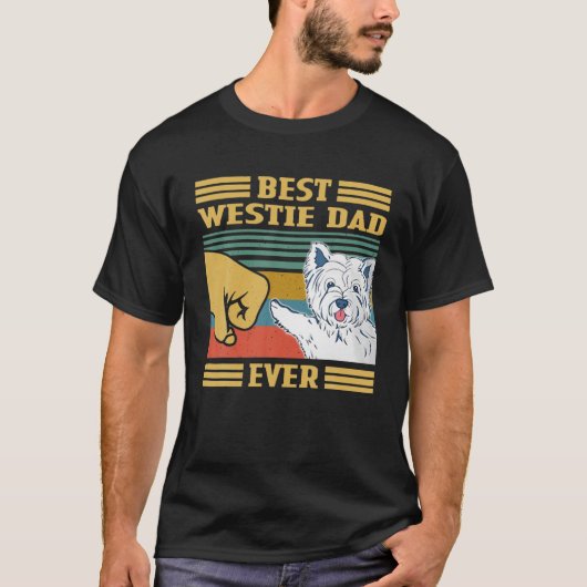 ウェスティー最高のパパエバーヴィンテージファーザーズデイクリスマス Tシャツ (正面)