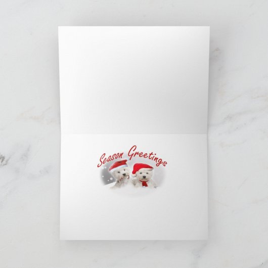 ウェスティー楽しむパルスクリスマスデイスレディング シーズンカード (内部)