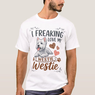 ウェスティー犬ハート足愛でいっぱい_1 Tシャツ