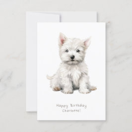 ウェスティー生意気な子犬かわいい誕生日カードパーソナライズ