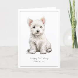 ウェスティー生意気な子犬かわいい誕生日カードパーソナライズ シーズンカード