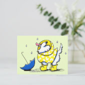 ウェスティー雨の日 ポストカード (スタンド正面)