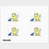 ウェスティー雨の日 楕円形シール (シート)