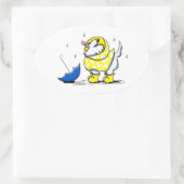 ウェスティー雨の日 楕円形シール (バッグ)