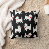 ウェスティー – ウェスト・ハイランド・テリアの弓タイ クッション (ブランケット)