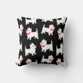 ウェスティー – ウェスト・ハイランド・テリアの弓タイ クッション (正面)