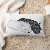 ウェスティー＆スコッティのんびり ランバークッション (ブランケット)