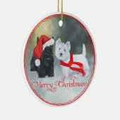 ウェスティー スコッティー クリスマス セラミックオーナメント (右)