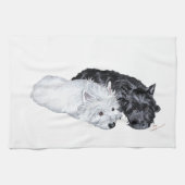 ウェスティー&スコットティアットイーズ キッチンタオル (横)