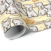 ウェスティー・パップス・ボードのギフトラップ紙 ラッピングペーパー (ロールコーナー)