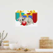 ウェスティー+パピー+クリスマス+プレイタイム ポスター (キッチン)
