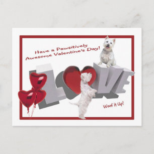 ウェスティーWoof It Up Valentine's Dayはがき シーズンポストカード
