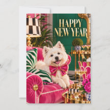 ウェスティ新年パーティーフラットカード