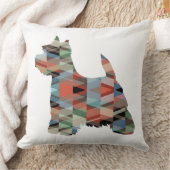 ウェスティ カラフル ジオメトリック パターン シルエット クッション (ブランケット)