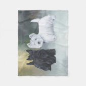 ウェスティ スコッティ 冬の季節 フリースブランケット (正面)