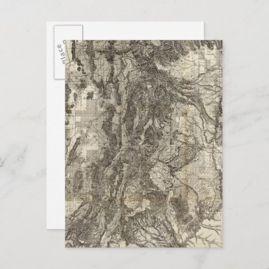 ウェストの新しいユタ州の区分地図と地形図 ポストカード (正面/裏面)