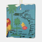 ウェストインディカラフル諸島地図セラミックオーナメント セラミックオーナメント (左)