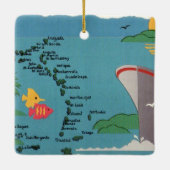 ウェストインディカラフル諸島地図セラミックオーナメント セラミックオーナメント (裏面)