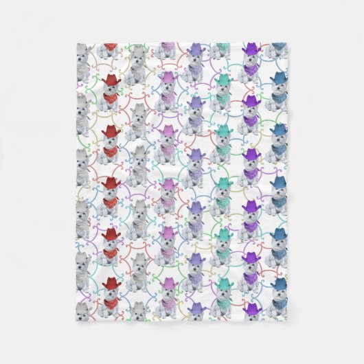 ウェストカラフルハイランドホワイトテリア フリースブランケット (正面)