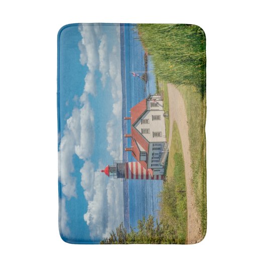 ウェストクオディヘッドライトハウス、ルベック、メイン バスマット (正面縦)