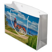 ウェストクオディヘッドライトハウス、ルベック、メイン ラージペーパーバッグ (裏面アングル)