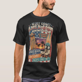 ウェストコースト アメリカーナ ヴェニスビーチ サーフ レトロ Tシャツ