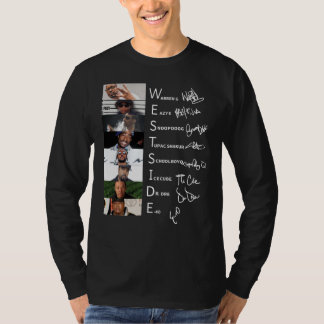 ウェストサイドつながりヒップホップすごいバンド署名 Tシャツ