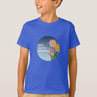 ウェストシアトル非妥協の子供用ブルーフラワーのTシャツ Tシャツ
