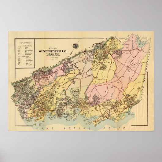 ウェストチェスターの地図 ポスター (正面)