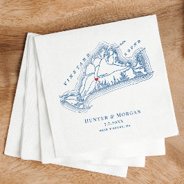 ウェストティスベリエレガントーの地図ネイビー結婚ブルー スタンダードカクテルナプキン