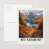 ウェストハイランドウェイスコットランドヴィンテージハイキングトラベル ポストカード (正面/裏面)
