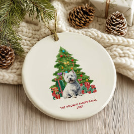ウェストハイランドテリアの犬のクリスマスパーソナライズ セラミックオーナメント
