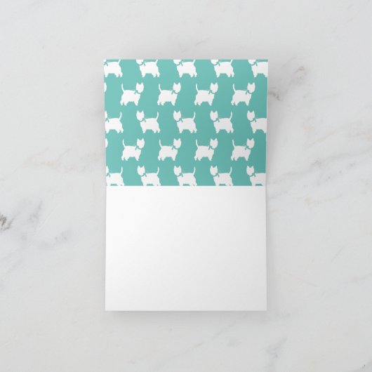 ウェストハイランドテリアドッグワンピーウェスティ ノートカード (内部)