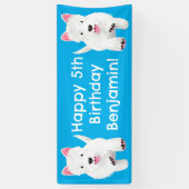 ウェストハイランドテリアパーソナライズされたー誕生日 横断幕 (縦)