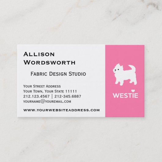 ウェストハイランドテリアーウェスティーが大好き 名刺 (正面)