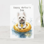 ウェストハイランドテリア 水泳 CV5 カスタムマザー カード (正面)