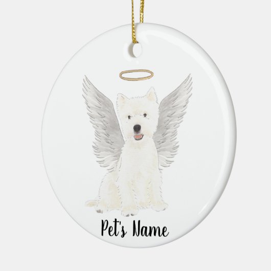 ウェストハイランドテリア 追悼記念 セラミックオーナメント (左)