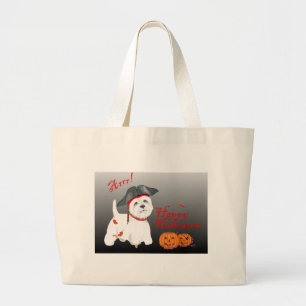 ウェストハイランドホワイトテリアのハロウィン ラージトートバッグ