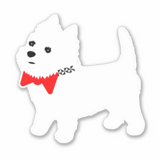 ウェストハイランドホワイトテリアウェスティーアップ シール (正面)