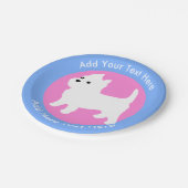 ウェストハイランドホワイトテリアウェスティーピンクアンドブルー ペーパープレート (アングル)