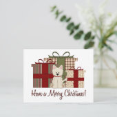 ウェストハイランドホワイトテリアウェストクリスマス シーズンポストカード (スタンド正面)