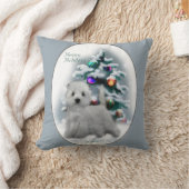 ウェストハイランドホワイトテリアクリスマス クッション (ブランケット)