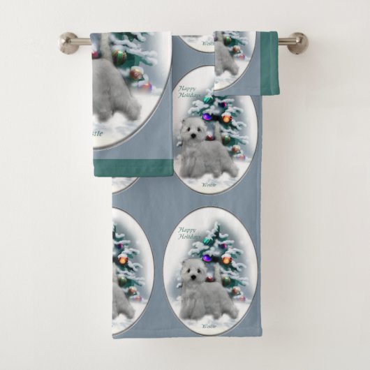 ウェストハイランドホワイトテリアクリスマス バスタオルセット (インサイチュ)