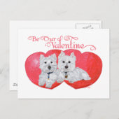 ウェストハイランドホワイトテリアバレンタイン シーズンポストカード (正面/裏面)